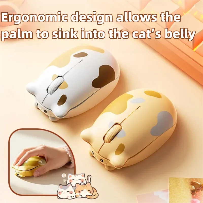 INPHIC Kalo Cute Cat Bluetooth Compatible Wireless Mouse Low No...